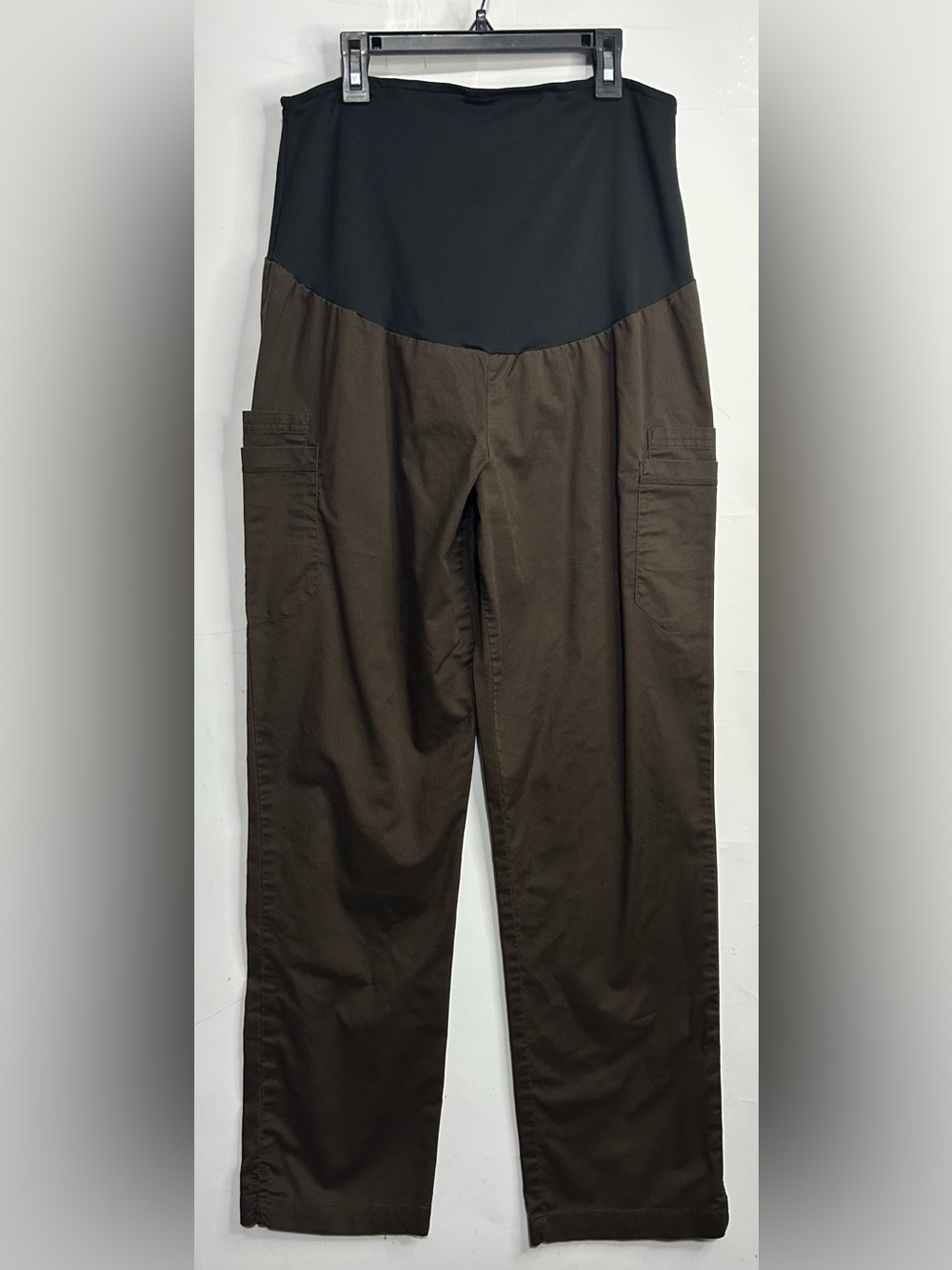 Butter-Soft Brown Scrub Pants Maternity Medium